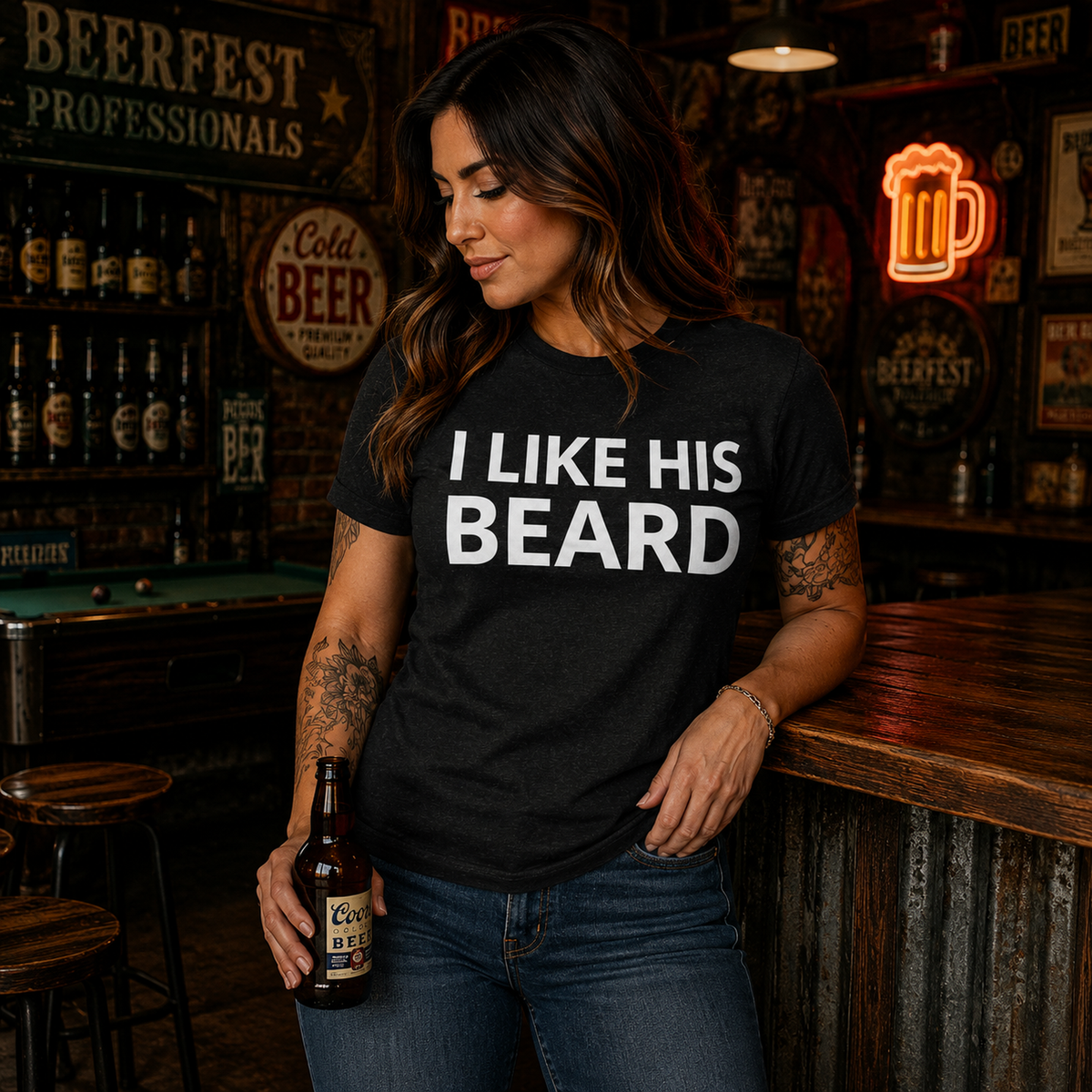 I LIKE HIS BEARD - Unisex t-shirt