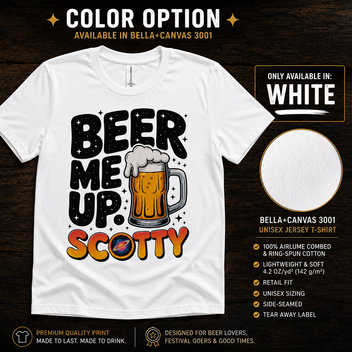 Beer Me Up, Scotty | Funny Sci-Fi Beer Lover T-Shirt - Unisex t-shirt